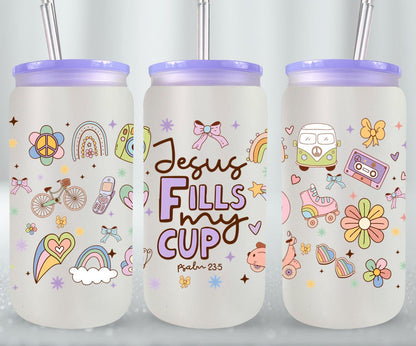 Jesus Fells My Cup-10209 - glass can