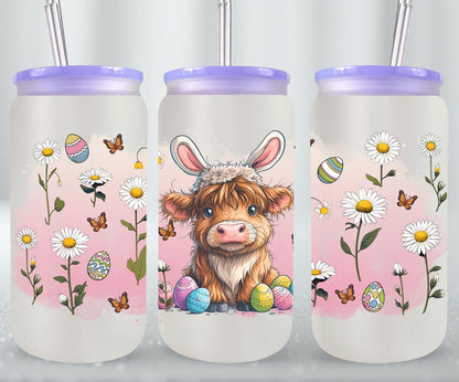 Highland Cow Easter-10403 - glass can