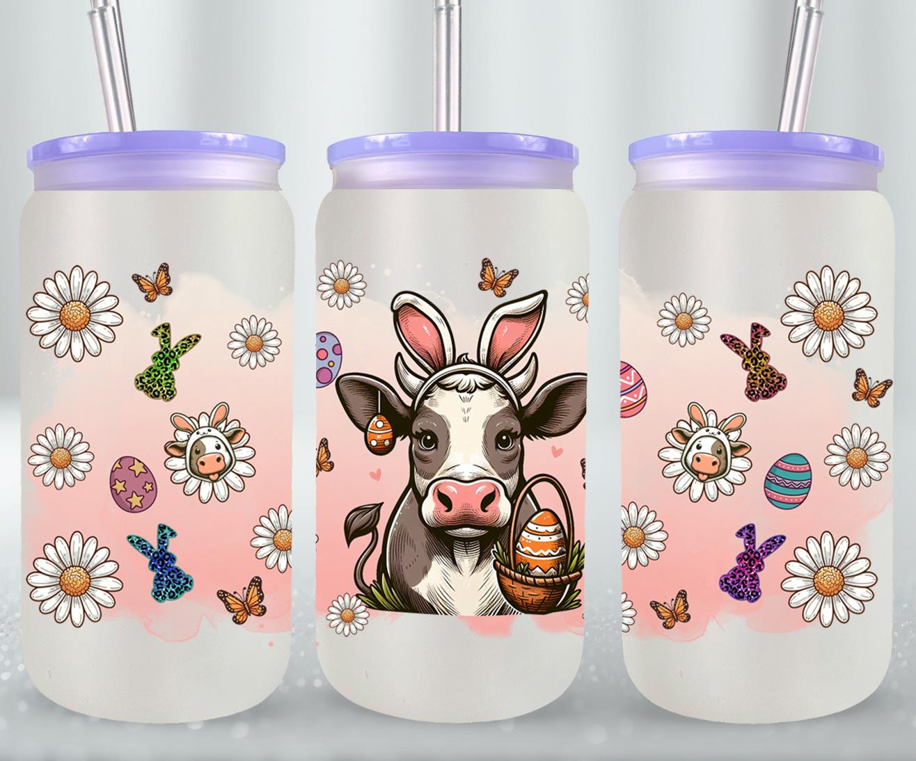 Cow Easter Day-10302 - glass can