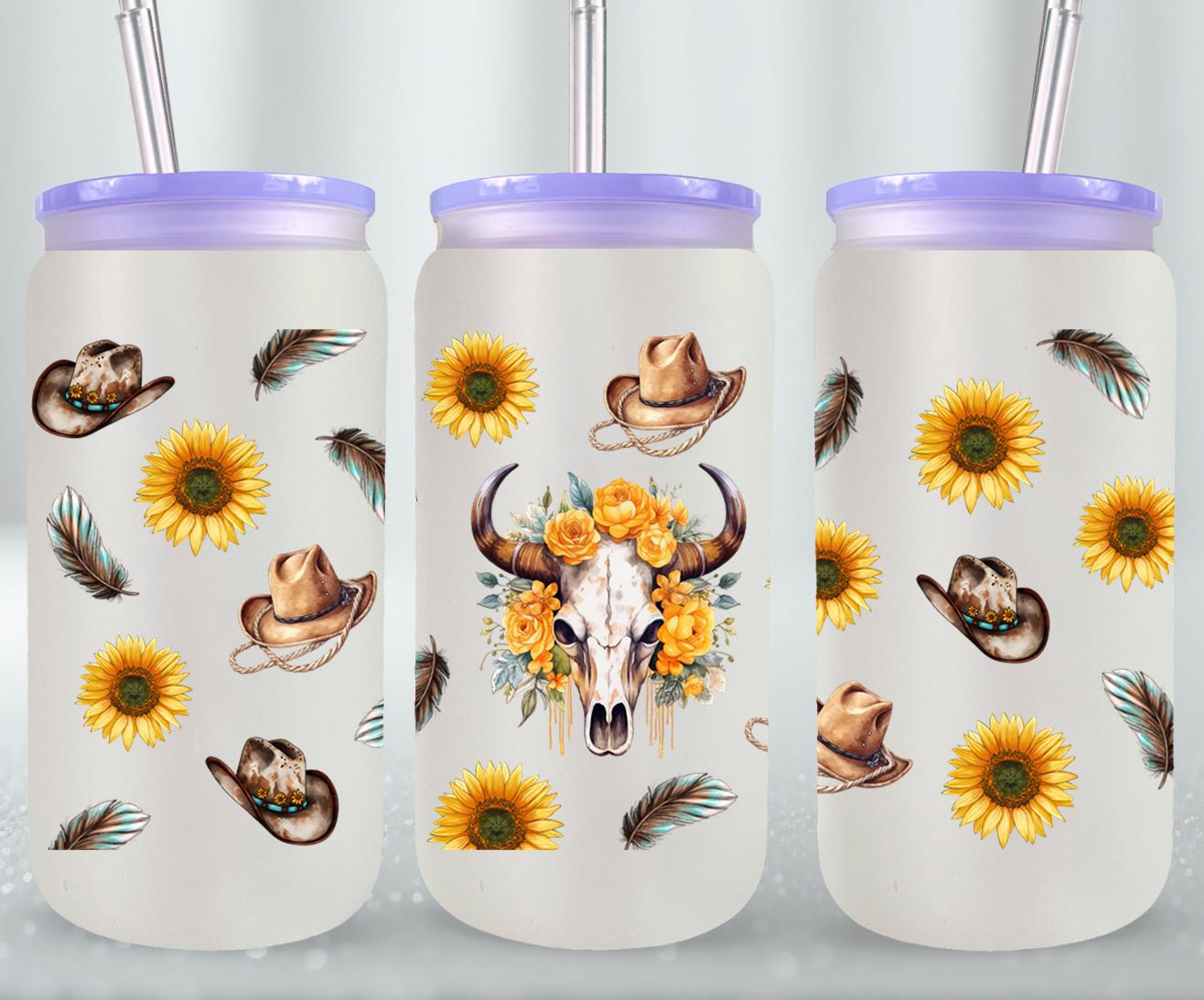 Cow Boy1-10468 - glass can