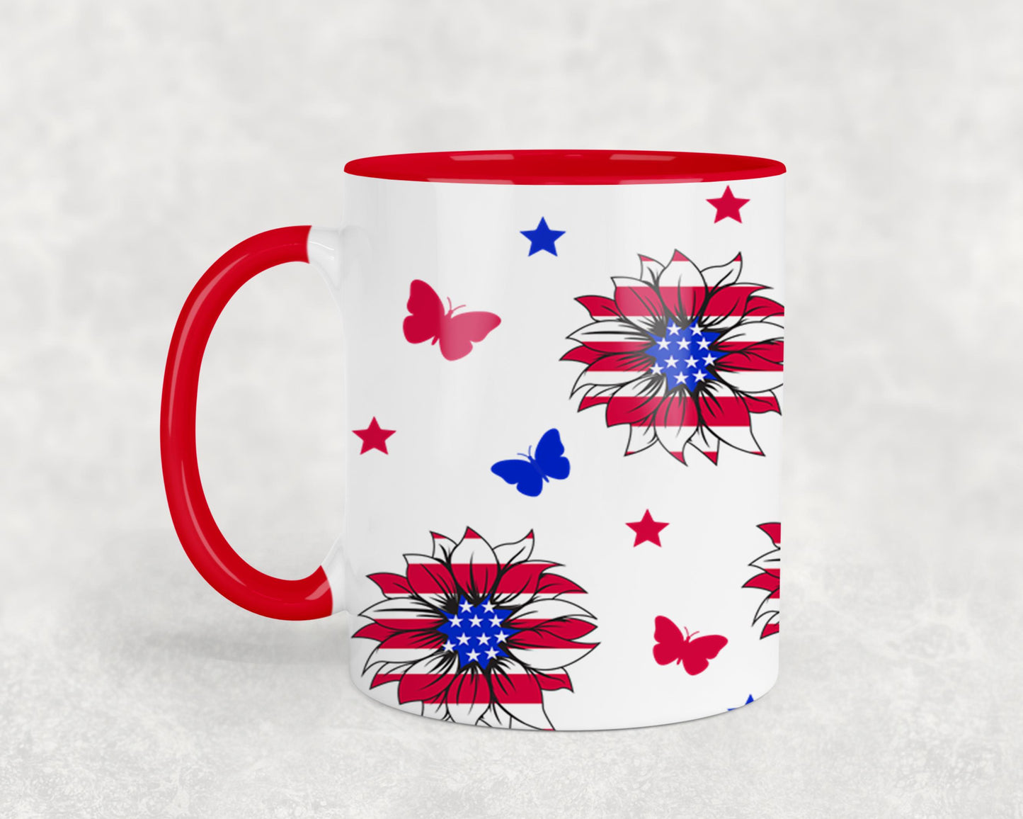 Sunflower USA Flag-9920 - mugs