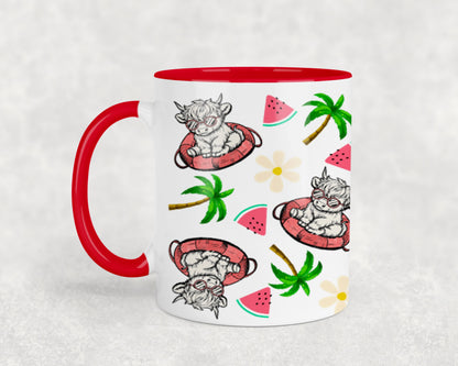Summer Highland Cow-10670 - mugs