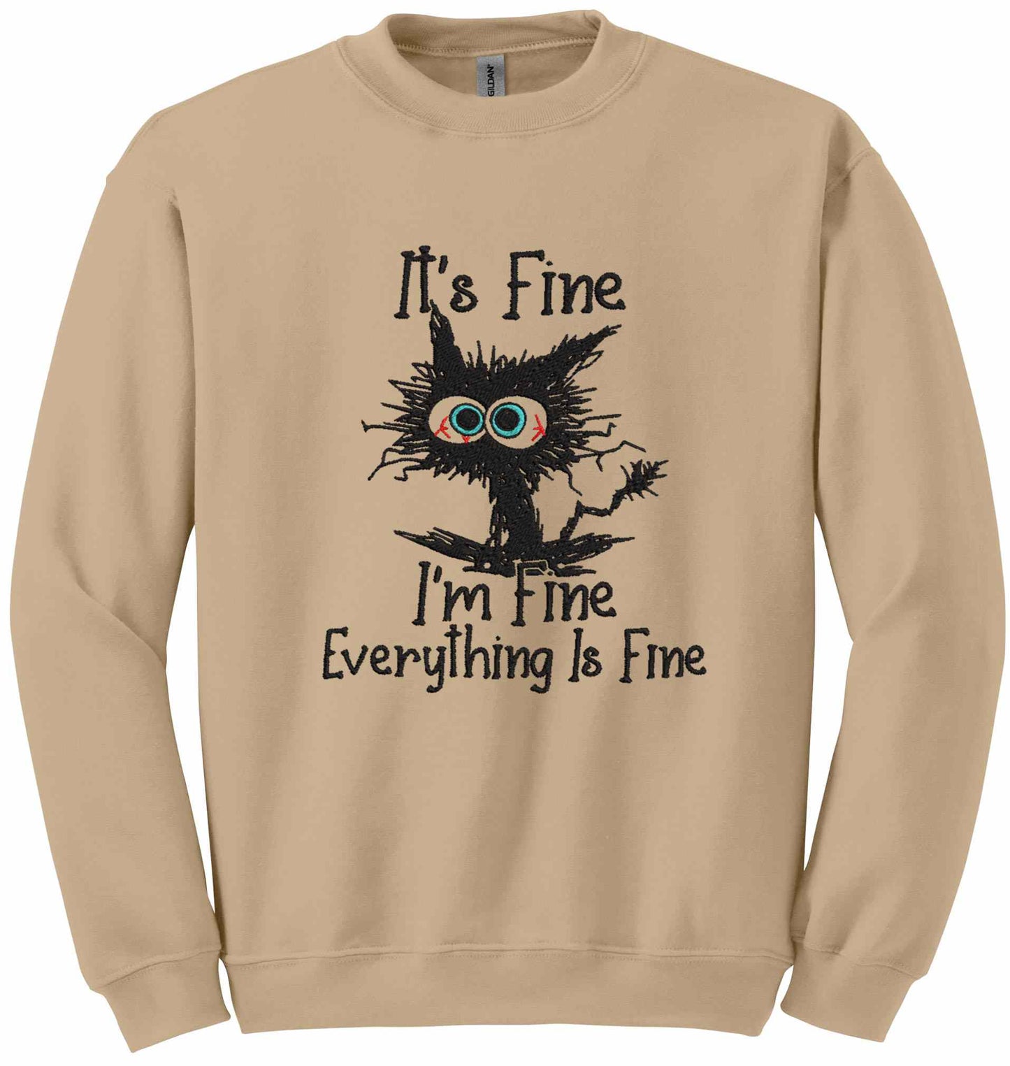 Embroidered I'm Fine-10774 - sweatshirt