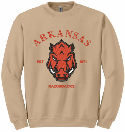 RAZORBACKS EMBROIDERED-10625 - sweatshirt