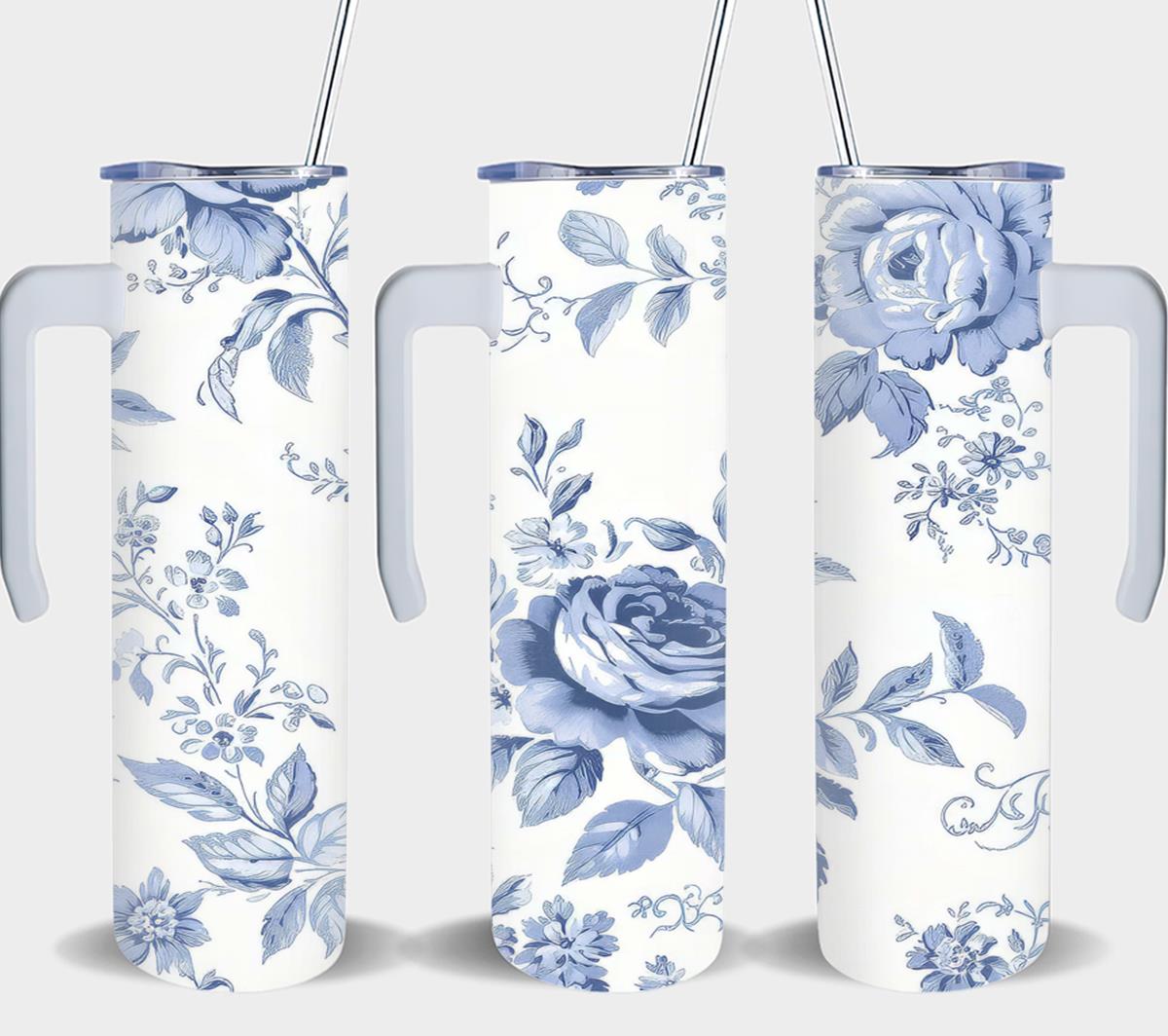 Blue Flower - tumbler
