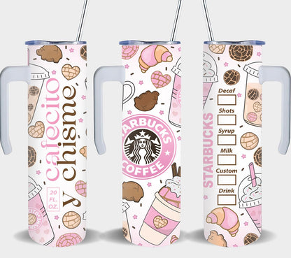 Cafecito y Chisme Pink-8474 - tumbler