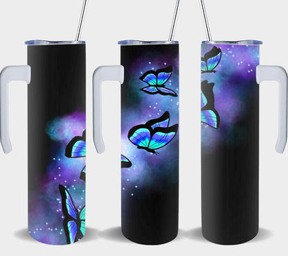 Butterfly Glow Blue-8331 - tumbler