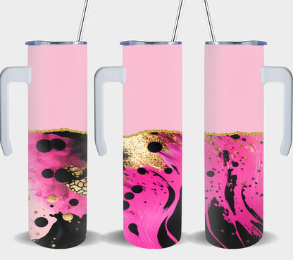 Pink Black Abstract-10594 - tumbler