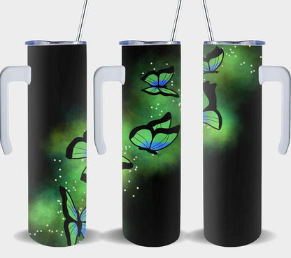 Butterfly Glow Green-8332 - tumbler