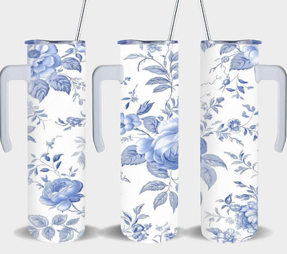Blue Flower - tumbler