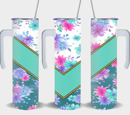 Green Vee Flower-10585 - tumbler