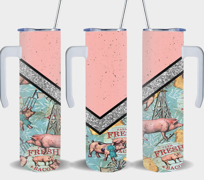 Pink Vee Pig-10599 - tumbler