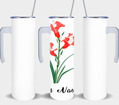 Personalized Birthday August Gladiolus-8244 - tumbler