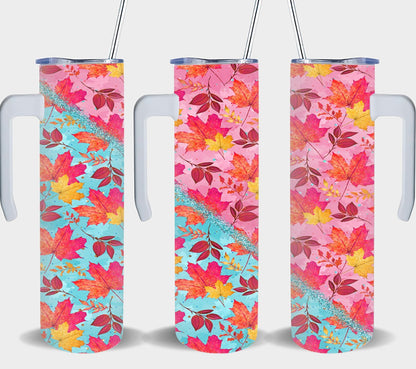 Autumn BLue Leaves-10558 - tumbler