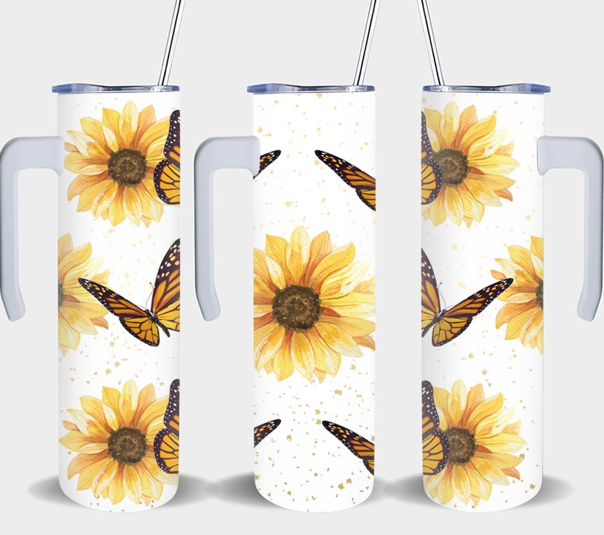Butterfly Sunflower-8338 - tumbler