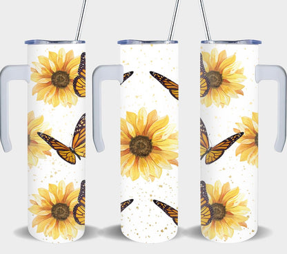 Butterfly Sunflower-8338 - tumbler
