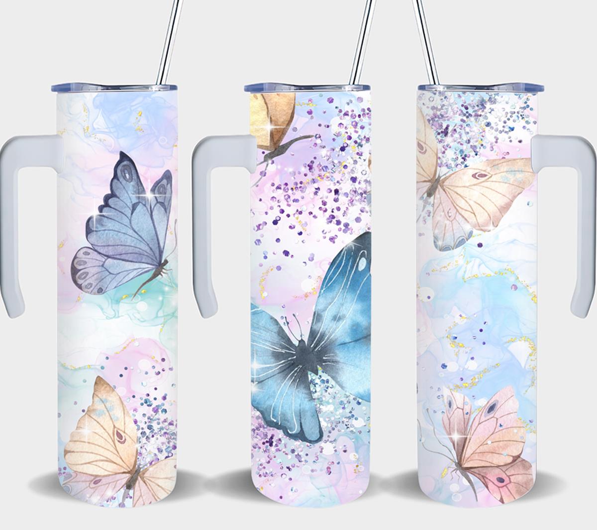 Butterfly Glitter Colorfull-8328 - tumbler