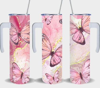 Butterfly Red Glitter-8336 - tumbler
