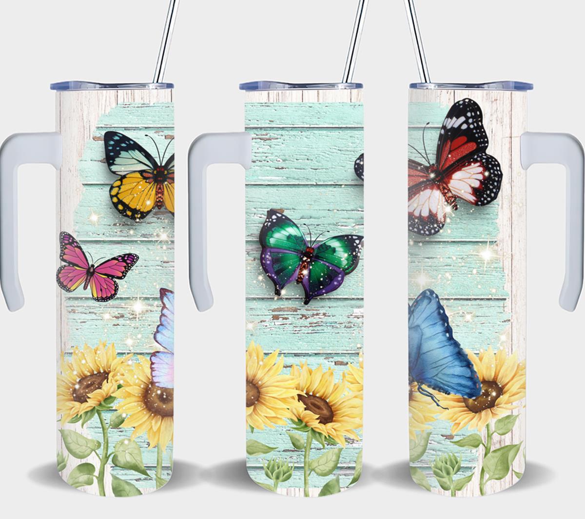Butterfly Sunflower-8337 - tumbler
