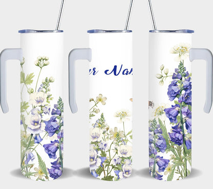 Personalized Birthday July Larkspur - tumbler