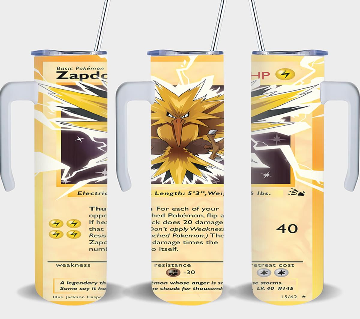 Pokemon Zapdos Card-8051 - tumbler