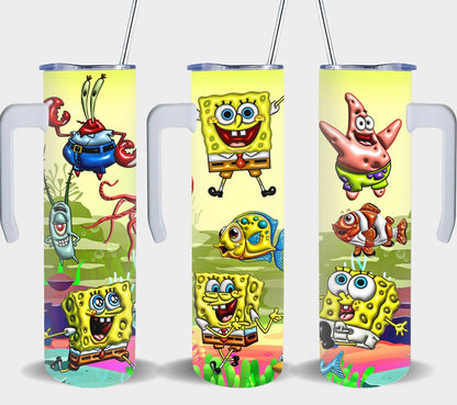 3D Inflated Yellow Squareguy - tumbler