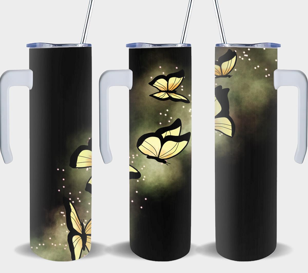 Butterfly Glow Yellow-8335 - tumbler