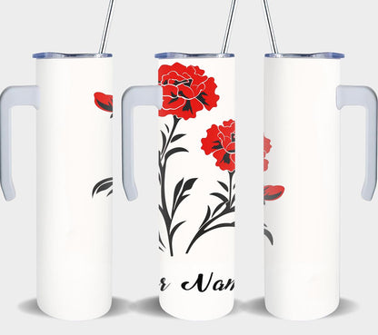 Personalized Birthday January Carnation - tumbler