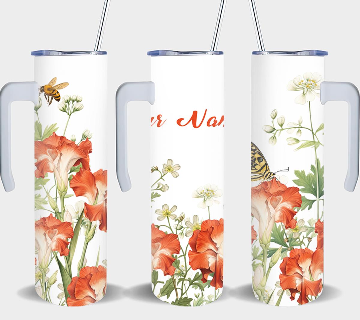 Personalized Birthday August Gladiolus - tumbler