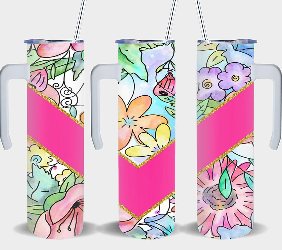 Flower Vee Split-10582 - tumbler