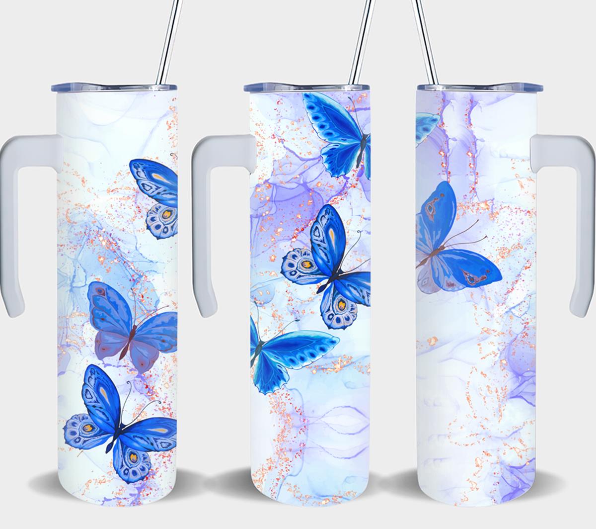 Blue Butterflies - tumbler