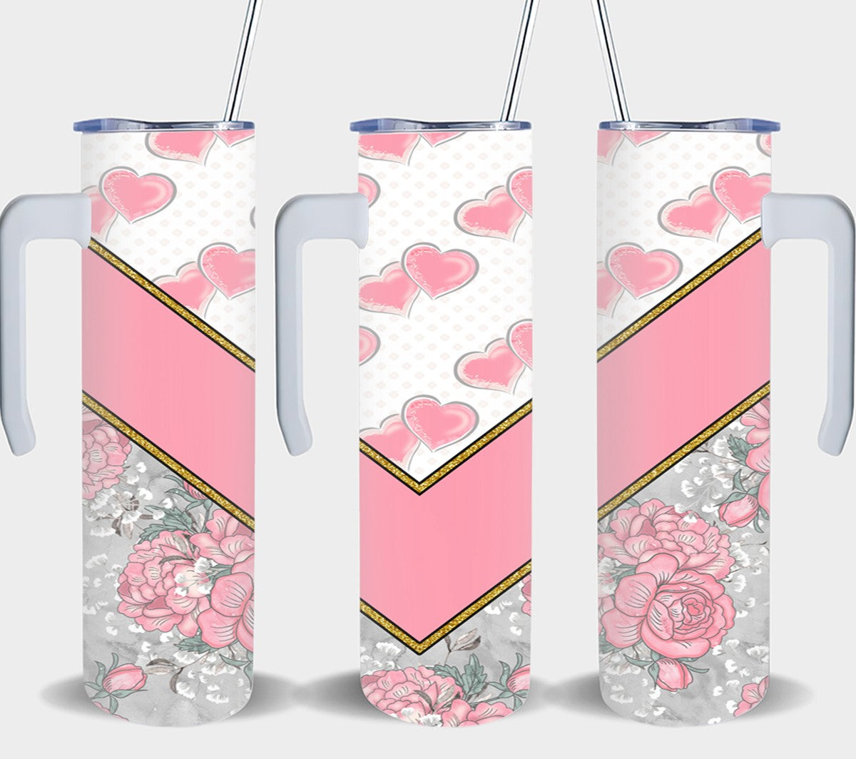 Pink Vee Flower-10598 - tumbler