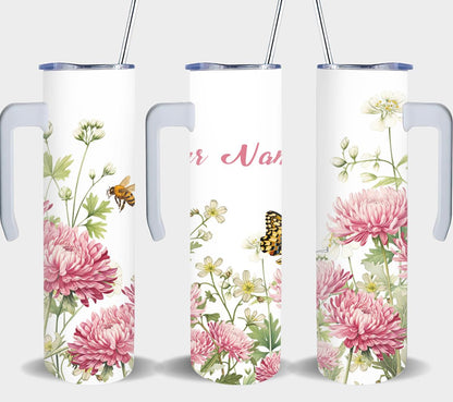 Personalized Birthday November Chrysanthemum - tumbler