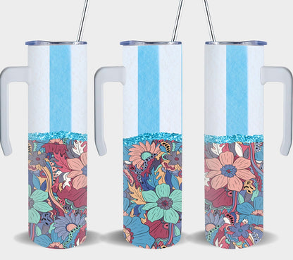 Floral Stripes-10574 - tumbler