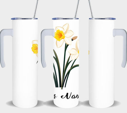 Personalized Birthday March Daffodil - tumbler