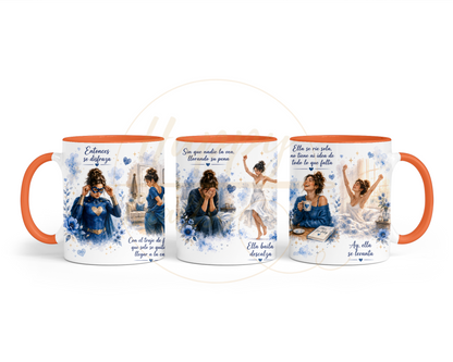La Fuerza Que Nadie Ve Blue-349 Mugs - 349-11OZ-Orange