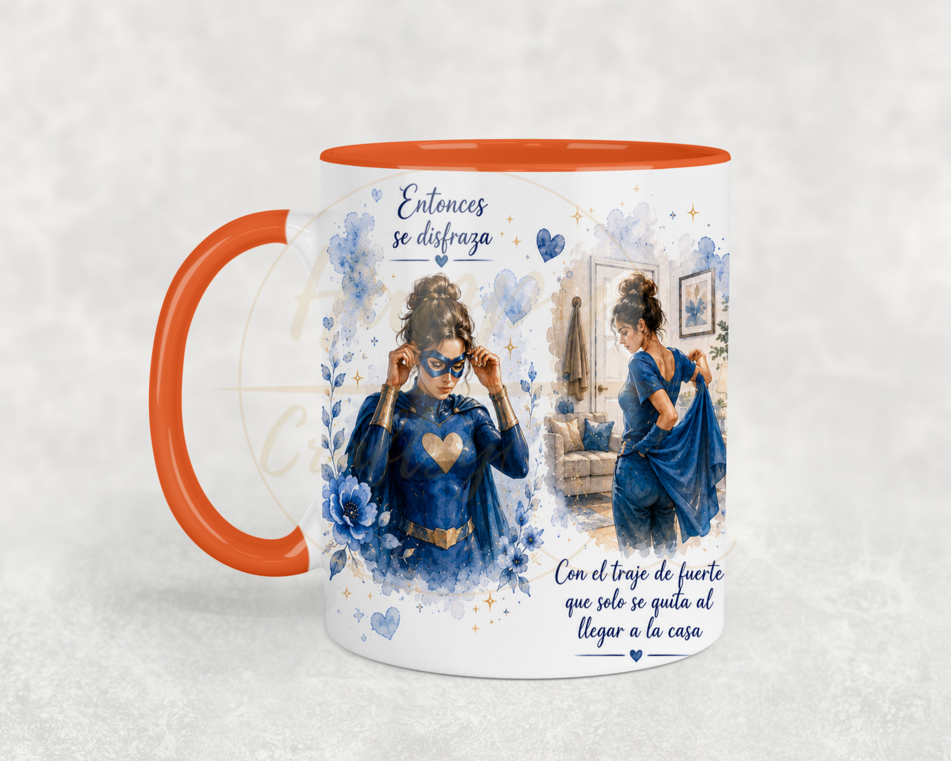 La Fuerza Que Nadie Ve Blue-349 Mugs - 349-11OZ-Orange