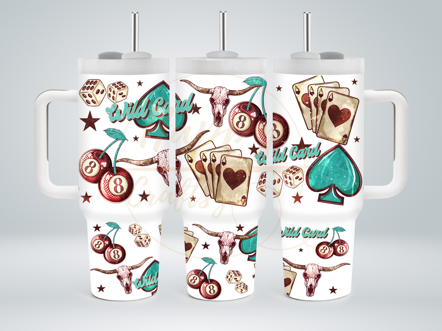 Wild Card-345 Tumbler - 345-40OZ-White