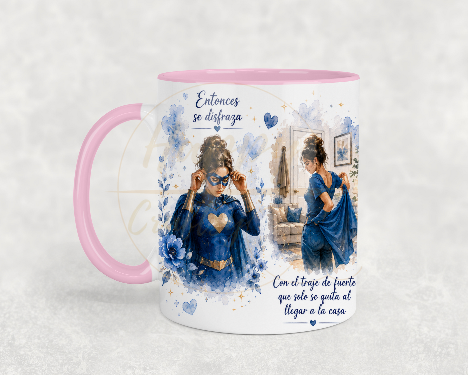 La Fuerza Que Nadie Ve Blue-349 Mugs - 349-11OZ-Pink