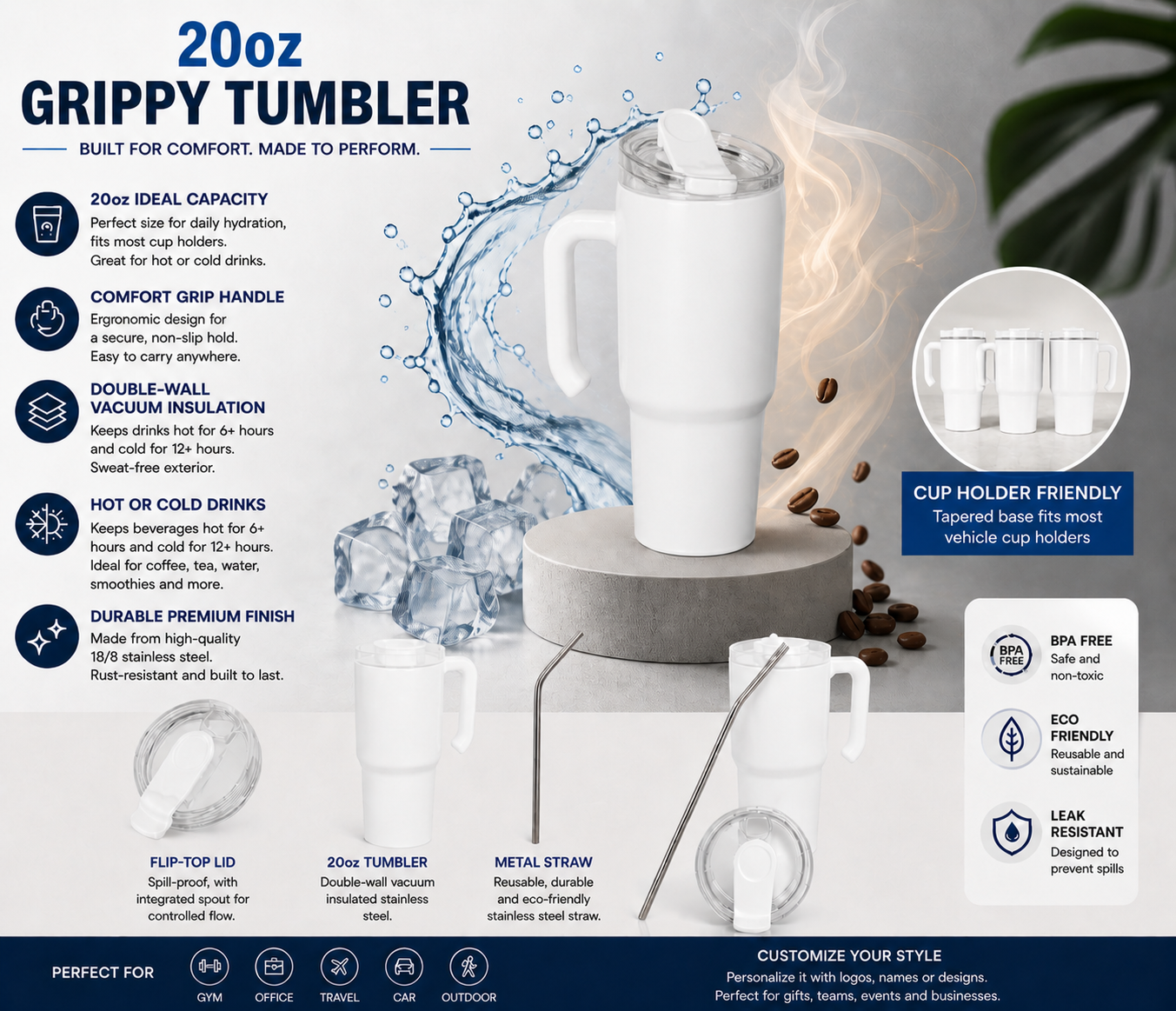 Undersea Fun Vibes-557 Tumbler - 557-20OZ Grippy Tumbler-20OZ Grippy Tumbler