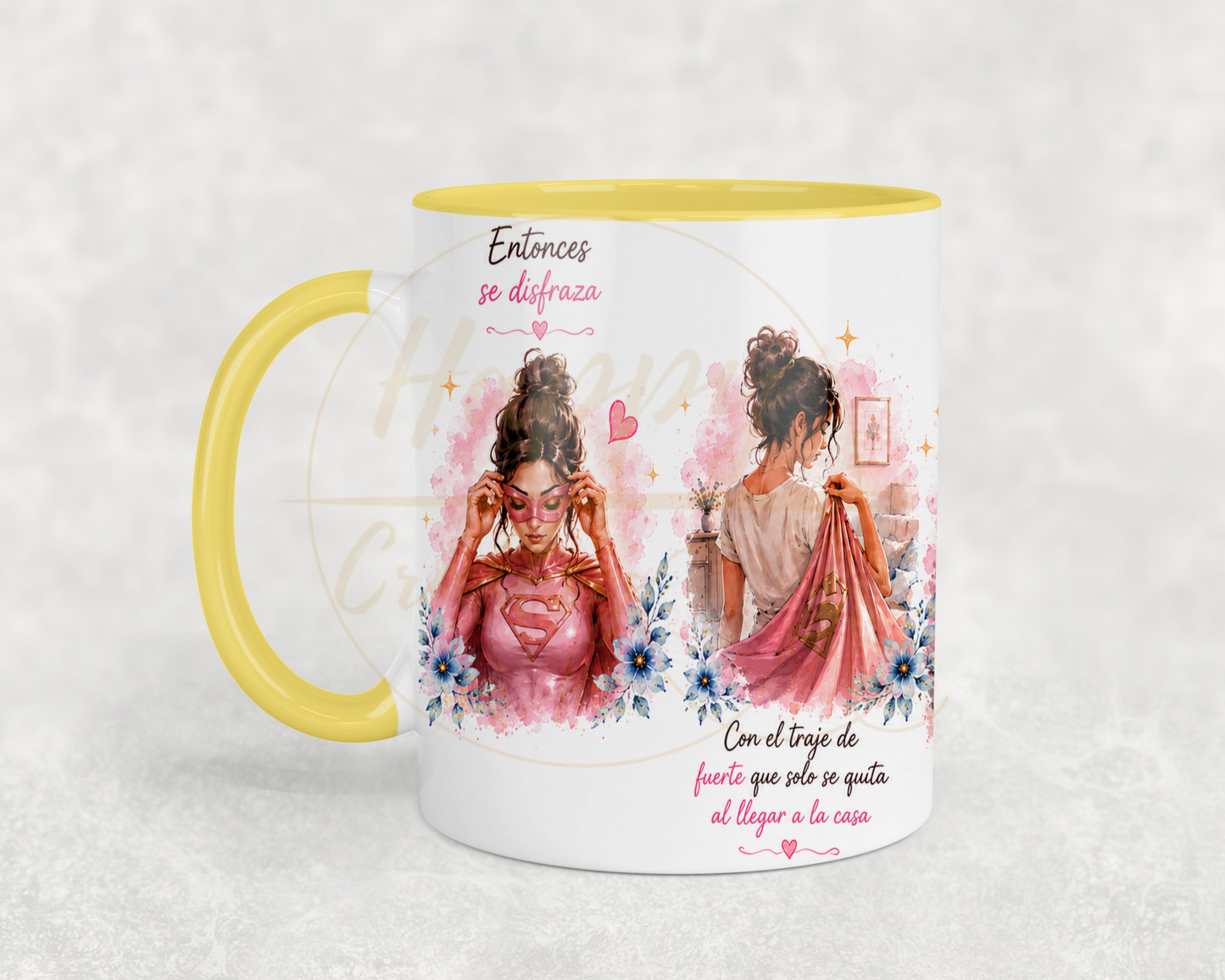 La Fuerza Que Nadie Ve Pink-350 Mugs - 350-11OZ-Yellow
