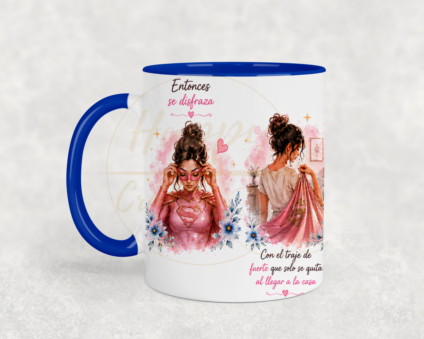 La Fuerza Que Nadie Ve Pink-350 Mugs - 350-11OZ-Dark Blue