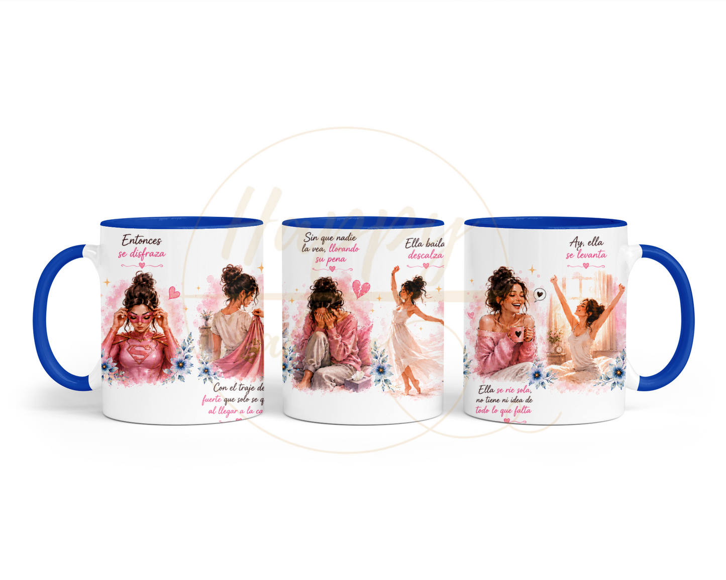 La Fuerza Que Nadie Ve Pink-350 Mugs - 350-11OZ-Dark Blue