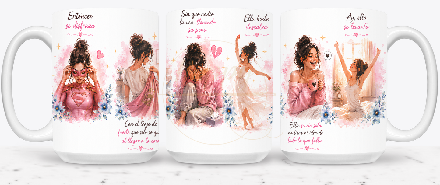 La Fuerza Que Nadie Ve Pink-350 Mugs - 350-15OZ-White