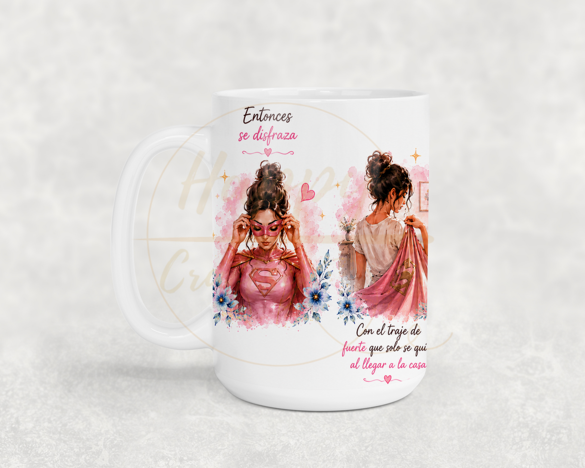 La Fuerza Que Nadie Ve Pink-350 Mugs - 350-15OZ-White