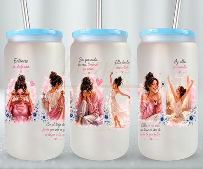 La Fuerza Que Nadie Ve Pink-350 Glass Can - 350-16OZ-Blue