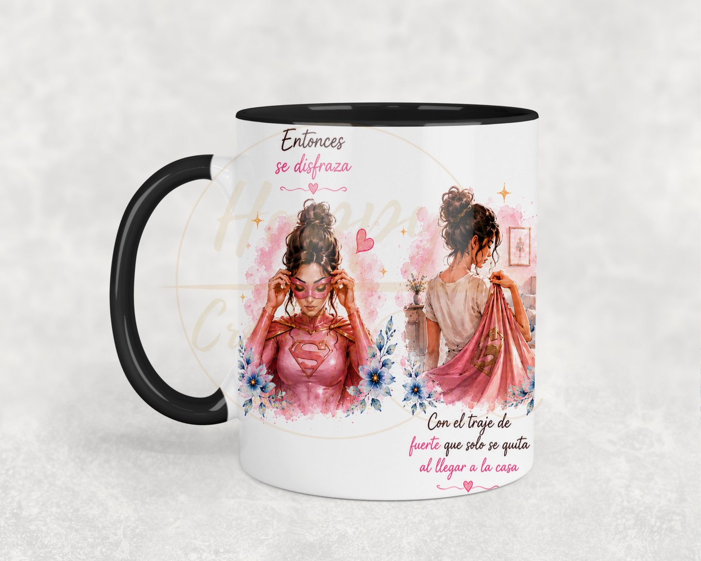 La Fuerza Que Nadie Ve Pink-350 Mugs - 350-11OZ-Black