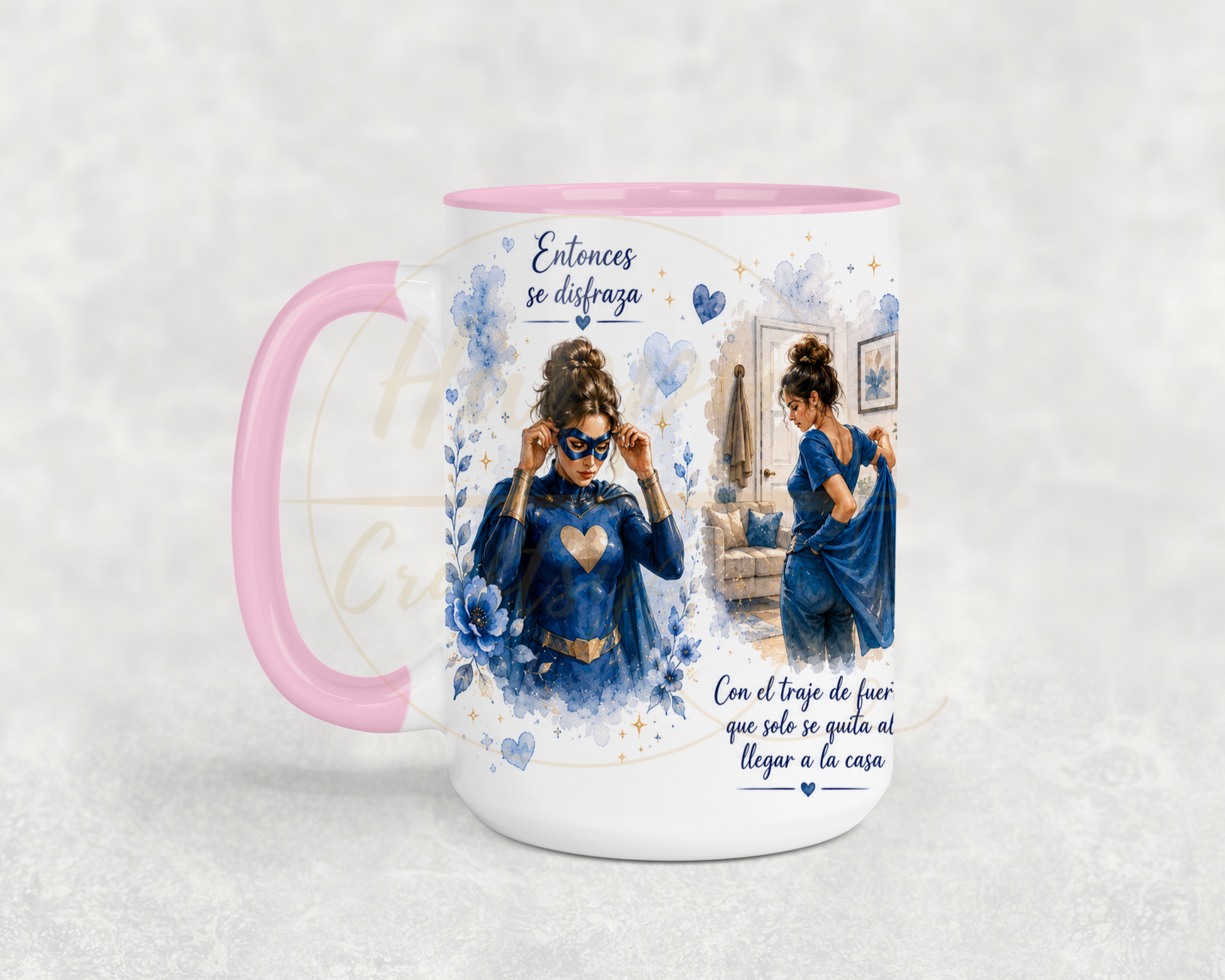 La Fuerza Que Nadie Ve Blue-349 Mugs - 349-15OZ-Pink