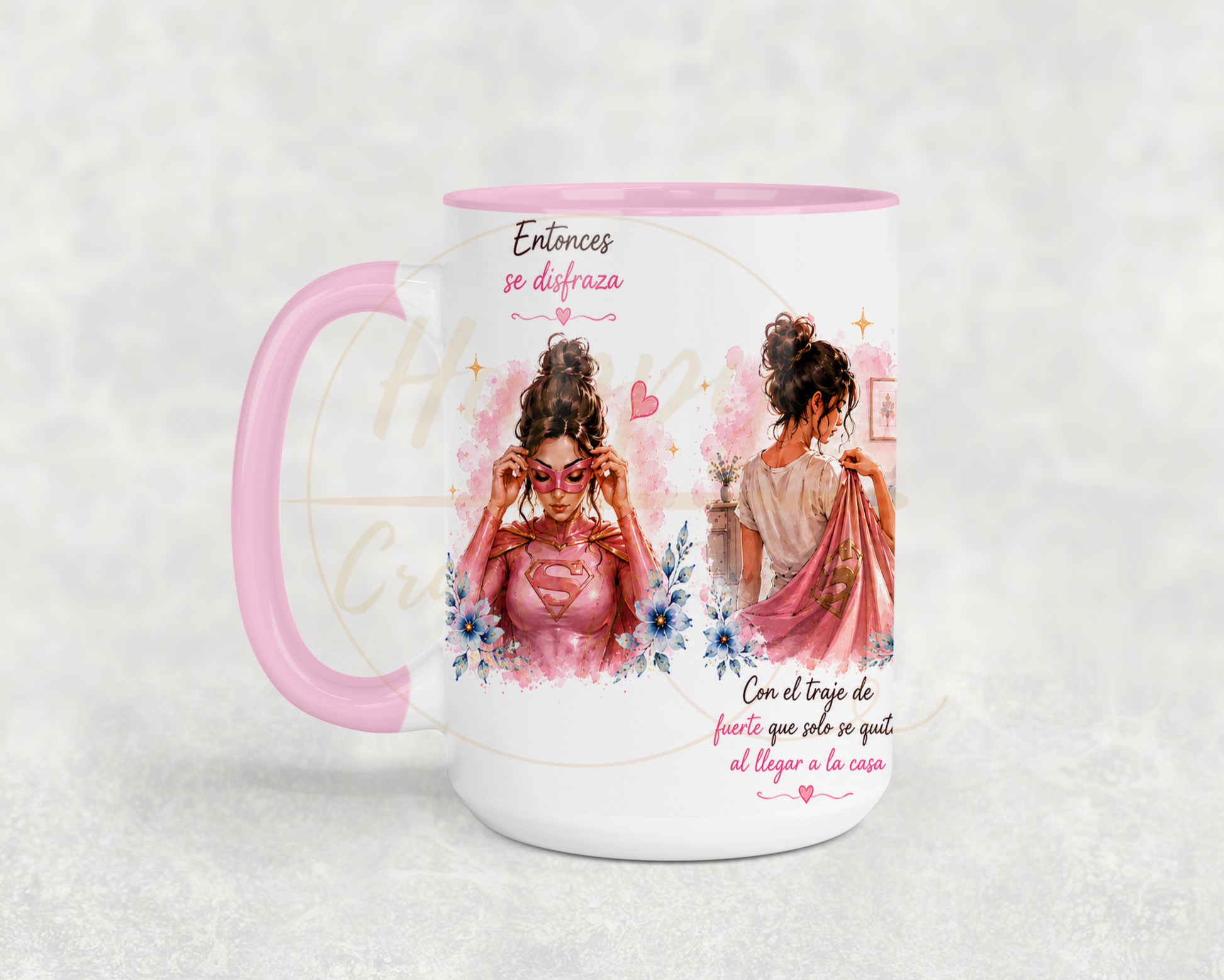 La Fuerza Que Nadie Ve Pink-350 Mugs - 350-15OZ-Pink