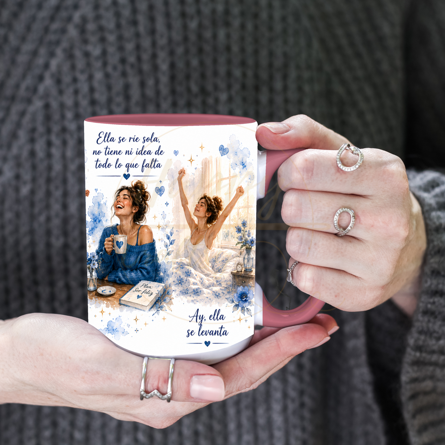 La Fuerza Que Nadie Ve Blue-349 Mugs - 349-15OZ-Pink